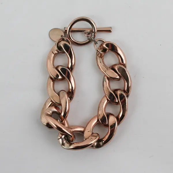 Lovisa Rose Gold Copper Tone Chain Link Toggle Bracelet Signed 8in