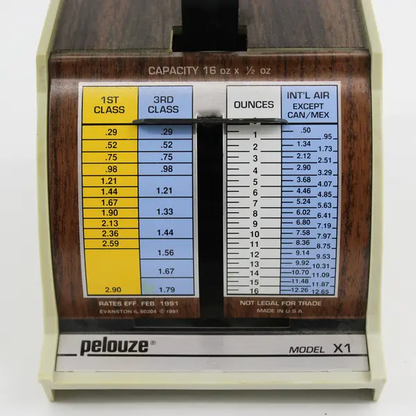 Vintage 1991 PELOUZE Small Postal Weight Scale Model X1 Capacity 16 oz x 1/2 oz