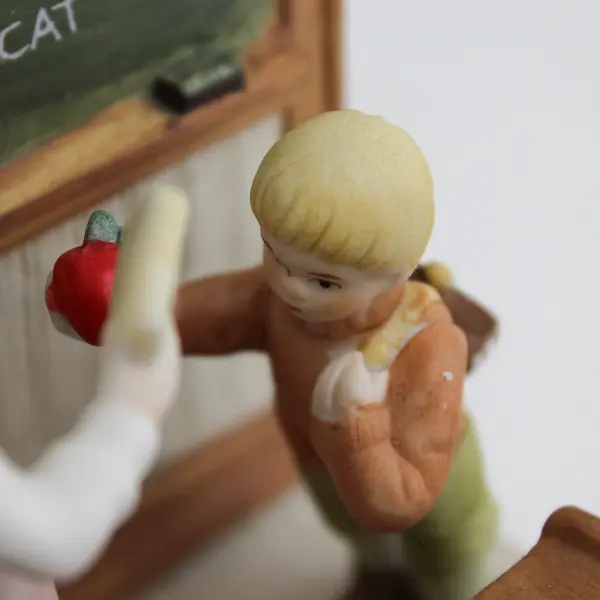 Vintage Enesco "The A-B-C's" Classroom w/ Teacher Music Box - Plays Alouette