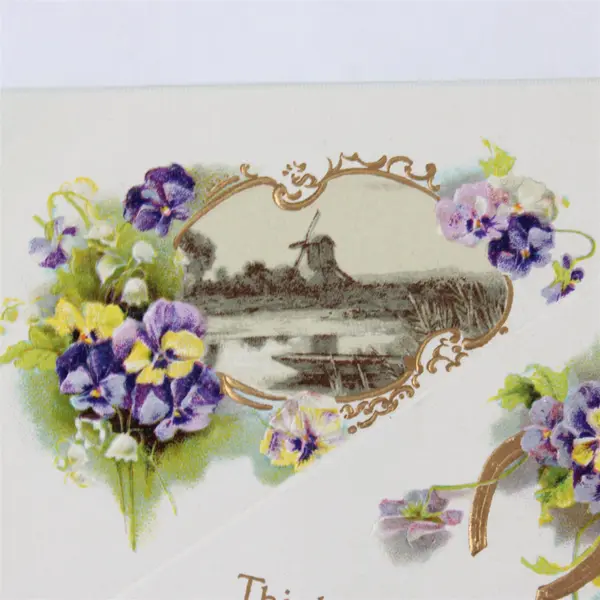 Lot of 2 Vintage Embossed Floral Greeting Postcards United Art Publishing