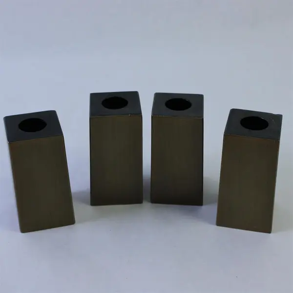 Set of 4 Metal Bronzed Look Furniture Leg Sleeves Covers