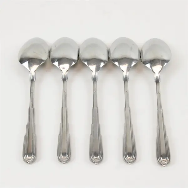 Lot of  5 Reed and Barton Teaspoons Odessa Pattern 18/8 Stainless Steel
