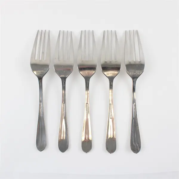 Lot of Five 18/8 Stainless Salad Forks from International in the Pattern INS647