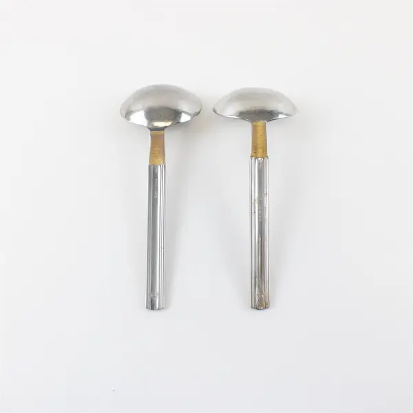 Two Stainless Golden Crossroads Gravy Ladles with Gold Accents by Pfaltzgraff