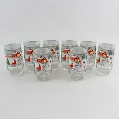 Set of 8 Sango Silent Night Glass Tumblers ~ 14 oz 