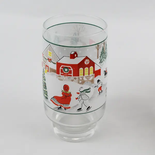 Set of 8 Sango Silent Night Glass Tumblers ~ 10 oz 