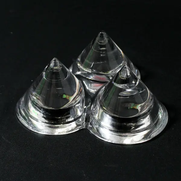 Retired Partylite Diamond Trio Tealight Candle Holder Heavy Glass