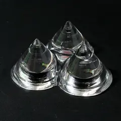 Retired Partylite Diamond Trio Tealight Candle Holder Heavy Glass