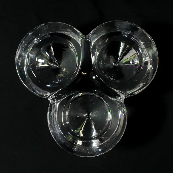 Retired Partylite Diamond Trio Tealight Candle Holder Heavy Glass