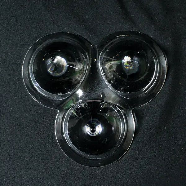 Retired Partylite Diamond Trio Tealight Candle Holder Heavy Glass