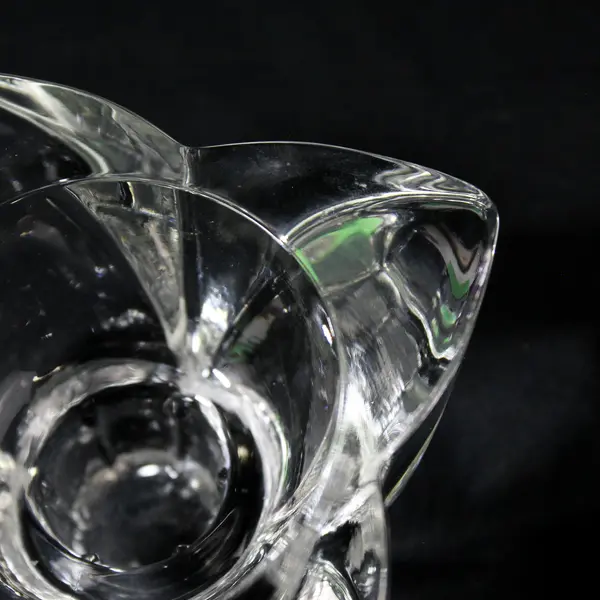 Set of 2 Clear Glass Floral Candle Holders for Votive Tealight Candles