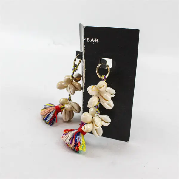 BaubleBar Cowrie Shell Multicolor Thread Tassel Dangle Earrings