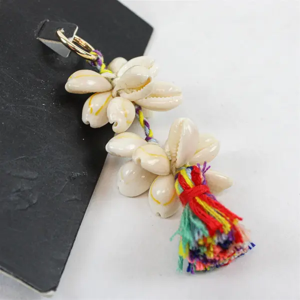 BaubleBar Cowrie Shell Multicolor Thread Tassel Dangle Earrings