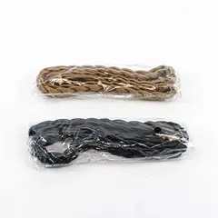 Lot of 2 Women's Braided Faux Leather Belts Navy Beige One Size