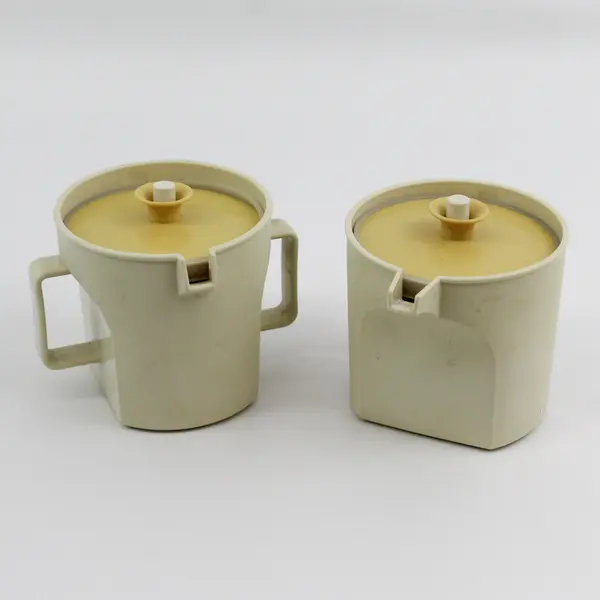 Vtg Tupperware Creamer Sugar Bowl Set 1414-1 1415-7 Lids