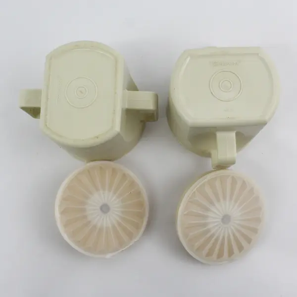 Vtg Tupperware Creamer Sugar Bowl Set 1414-1 1415-7 Lids