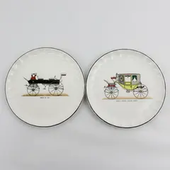W.S. George Bolero Porcelain Collector Plates Set of 2 Vintage Coaches