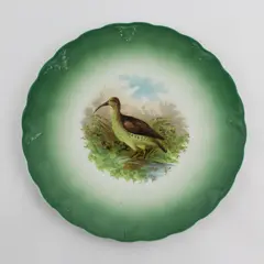 Petrus Regout & Co. Maastricht Curlew Plate 9.5in Antique Porcelain