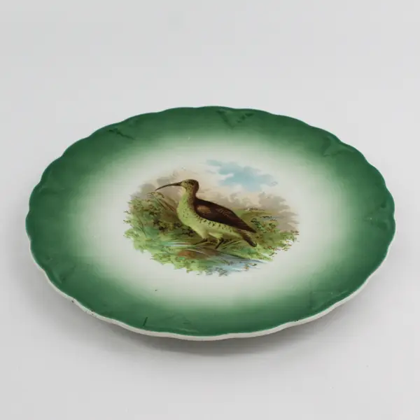 Petrus Regout & Co. Maastricht Curlew Plate 9.5in Antique Porcelain