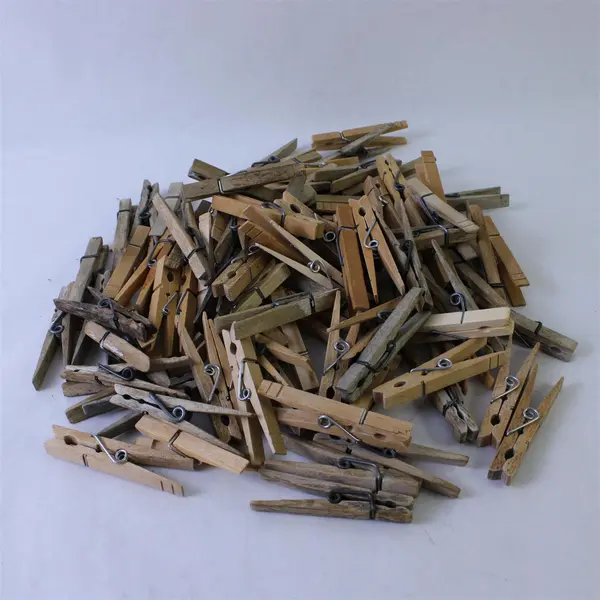Mixed Lot of 100 Wooden Clothes Pins Primitive Weathered DIY Crafts