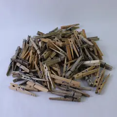 Mixed Lot of 100 Wooden Clothes Pins Primitive Weathered DIY Crafts