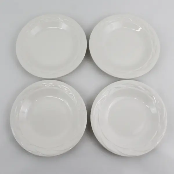 Set of 4 Pfaltzgraff Acadia White  7.25" Salad Plates