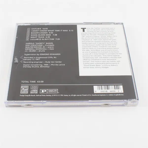 Shorty Baker & Doc Cheatham Shorty & Doc CD Jazz 1994