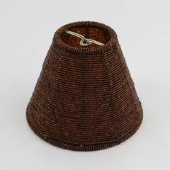 Amber Brown Small Beaded Lamp Shade 4.25" Tall