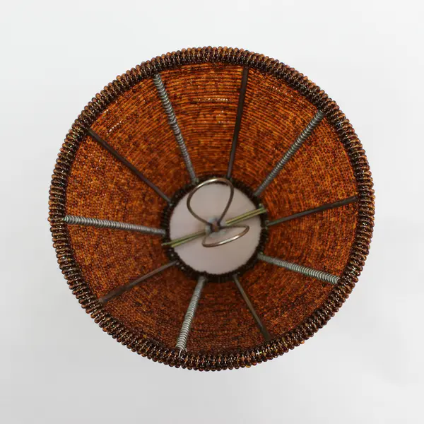 Amber Brown Small Beaded Lamp Shade 4.25" Tall