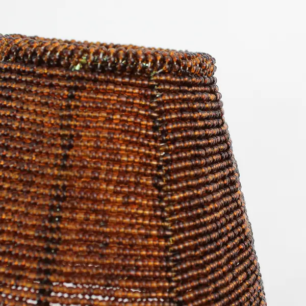 Amber Brown Small Beaded Lamp Shade 4.25" Tall