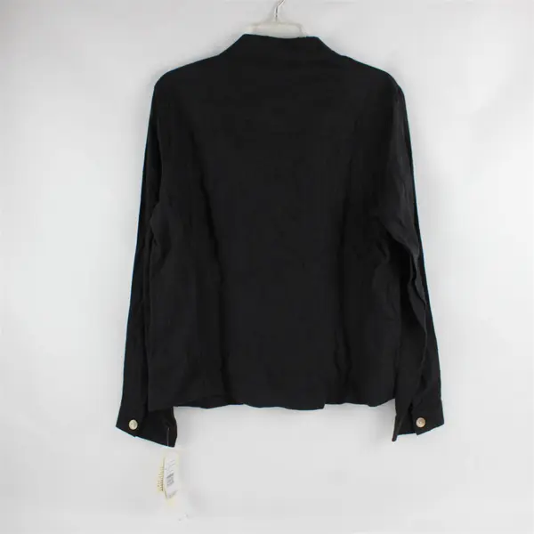 Harve Benard Black Long-Sleeved Linen Button-Up Women's Medium NWT