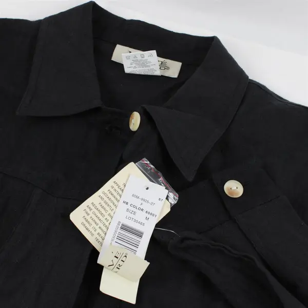 Harve Benard Black Long-Sleeved Linen Button-Up Women's Medium NWT