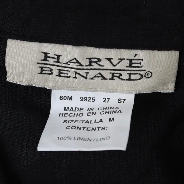 Harve Benard Black Long-Sleeved Linen Button-Up Women's Medium NWT