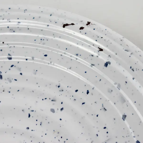 Artistic Accents Set of 2 White Blue Speckled Melamine Dinner Plates