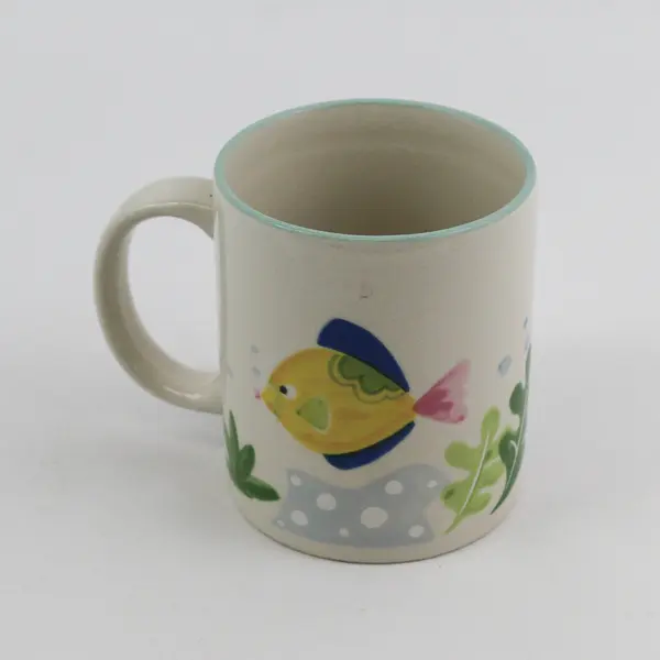 Studio Nova Barrier Reef Fish Coffee Mug 10oz Cream Aqua Trim Y2310