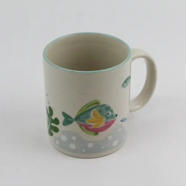 Studio Nova Barrier Reef Fish Coffee Mug 10oz Cream Aqua Trim Y2310