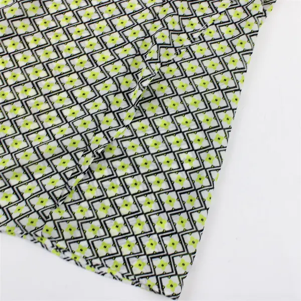 Worthington Womens Sleeveless Blouse Black White Chartreuse Pattern M