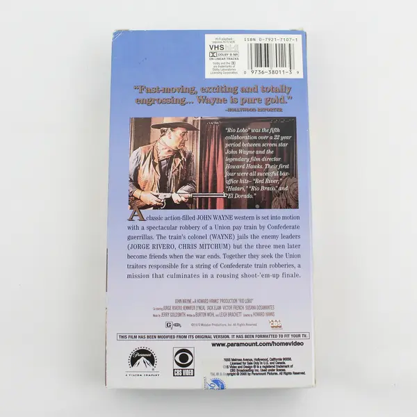 Rio Lobo John Wayne VHS Film Paramount Pictures 2000