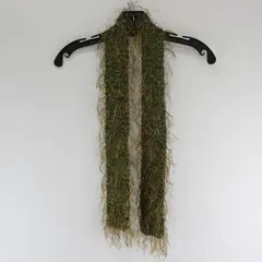 Women's Green Eyelash Yarn Skinny Scarf 52"