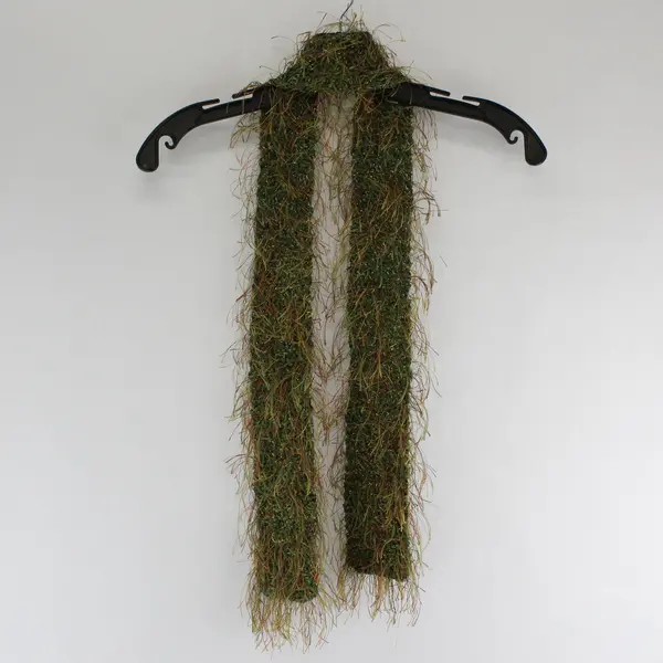 Women's Green Eyelash Yarn Skinny Scarf 52"