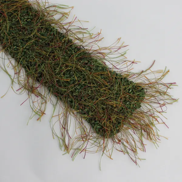 Women's Green Eyelash Yarn Skinny Scarf 52"
