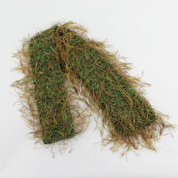 Women's Green Eyelash Yarn Skinny Scarf 52"