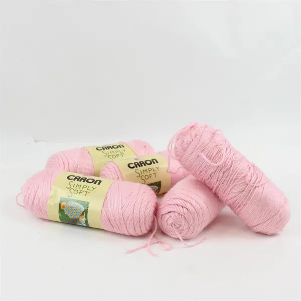 Lot of 5 Caron Simply Soft No Dye Lot Yarn Soft Pink #9719 Medium Weight 4