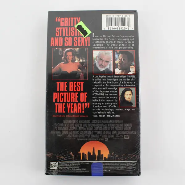 Rising Sun Starring Sean Connery Wesley Snipes VHS Fox Video 1993