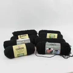 Lot of 8 Caron Simply Soft No Dye Lot Yarn Black #9727 Medium Weight 4