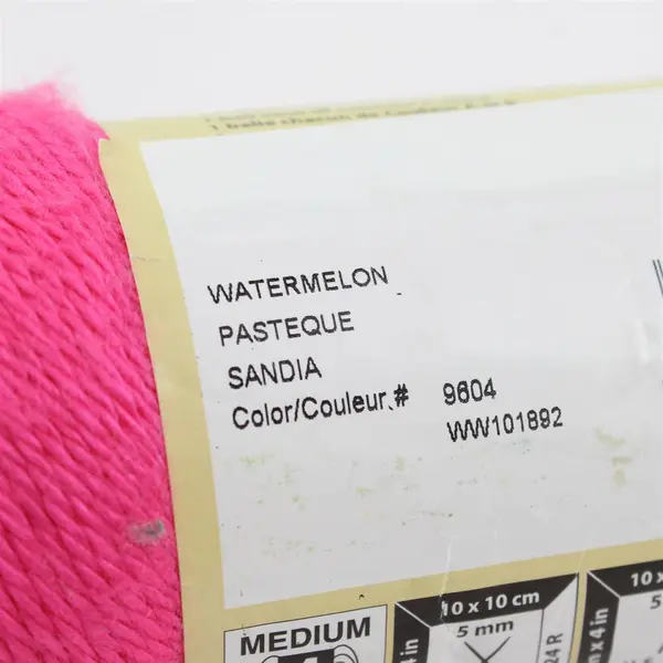 Lot of 3 Caron Simply Soft No Dye Lot Yarn Watermelon #9604 Medium Weight 4