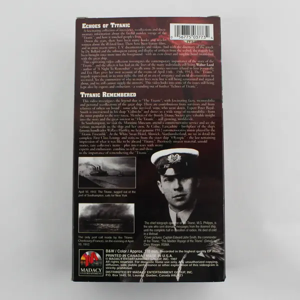 Titanic: Tragedy at Sea - Titanic Remembered/Echoes of Titanic, Madacy 1997 