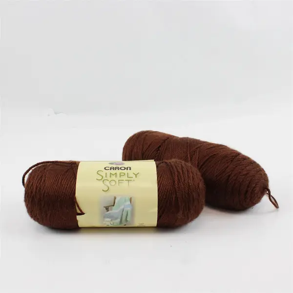 Lot of 2 Caron Simply Soft No Dye Lot Yarn Chocolate #9750 Medium Weight 4
