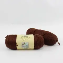 Lot of 2 Caron Simply Soft No Dye Lot Yarn Chocolate #9750 Medium Weight 4