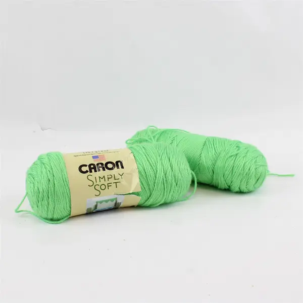 Lot of 2 Caron Simply Soft No Dye Lot Yarn Limelight #9607 Medium Weight 4